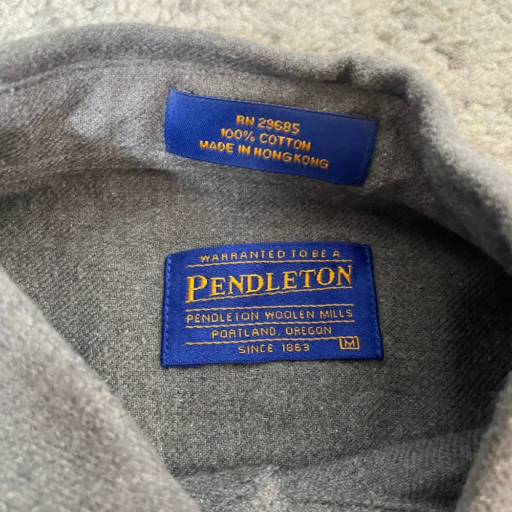 Pendleton Cotton Long Sleeve Button Down Flannel … - image 7